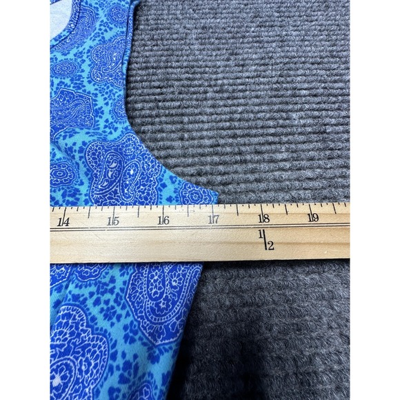 Talbots Dress Womens Petite Medium Blue Paisley Sleeveless Maxi Boho Sundress - Picture 3 of 6